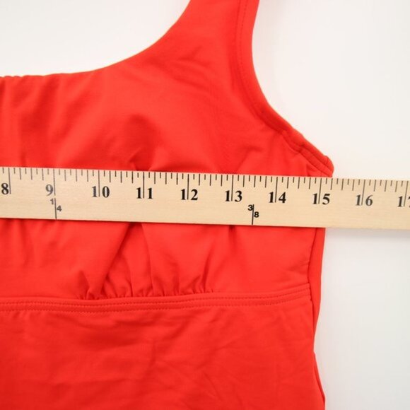 Lands' End Red Orange Scoop Neck Swim Tankini Top Size 10 NWOT Underwire - Picture 5 of 8